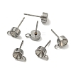Non-Tarnish 201 Stainless Steel Stud Earring Settings LS-X-STAS-S041-08-4