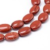 Natural Red Jasper Flat Oval Bead Strands G-M206-25-3