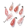 Cherry Quartz Glass Pendants G-F707-09-1