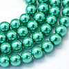 Baking Painted Pearlized Glass Pearl Round Bead Strands X-HY-Q003-6mm-29-1