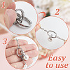 2Pcs 2 Colors Brass Rhinestone Fold Over Clasps KK-DR0001-14-3