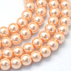 Baking Painted Pearlized Glass Pearl Round Bead Strands HY-Q003-4mm-18-1