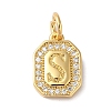 Real 18K Gold Plated Brass Micro Pave Clear Cubic Zirconia Pendants KK-L216-002G-S-1