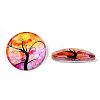 Half Round/Dome Tree Pattern Glass Flatback Cabochons for DIY Projects GGLA-Q037-25mm-M28-02-4