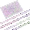 8 Strands Transparent Gradient Color Glass Bead Strands GLAA-SC0002-02A-1