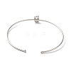 Rack Plating Brass Micro Pave Clear Cubic Zirconia Letter Open Cuff Bangles BJEW-A018-01P-B-3