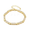 Brass Micro Pave Clear Cubic Zirconia Link Chain Bracelets for Women BJEW-P366-02A-G-2