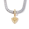 Fashionable Rock Hip-hop Style Brass Pave Clear Cubic Zirconia Shield with Star Pendant Tennis Necklaces for Men VV4192-1-3