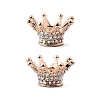 Alloy Rhinestone Crown Beads FIND-NH0001-19RG-1