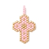 2Pcs 2 Styles Glass Seed Beaded Pendants PALLOY-MZ00883-05-2