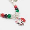 Glass Pearl Beads Pendant Necklaces and Charm Bracelets Jewelry Sets SJEW-JS00959-3