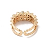 Brass Micro Pave Cubic Zirconia Open Cuff Rings RJEW-R146-10G-2