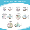 100Pcs 5 Styes 2-Hole Shell Buttons BUTT-PH0001-44-4