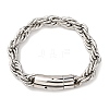304 Stainless Steel Rope Chain Bracelets for Men Women BJEW-C124-03B-P-4