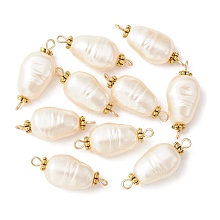 Acrylic Imitation Pearl Connector Charms PALLOY-YW0001-51