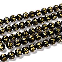 Natural Obsidian Beads Strands G-J359-02-10mm
