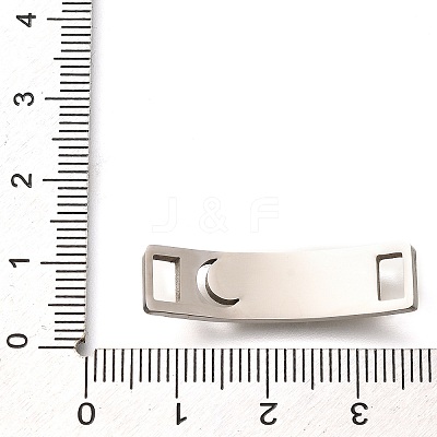 201 Stainless Steel Laser Cut Curved Connector Charms STAS-Z119-32P-03-1