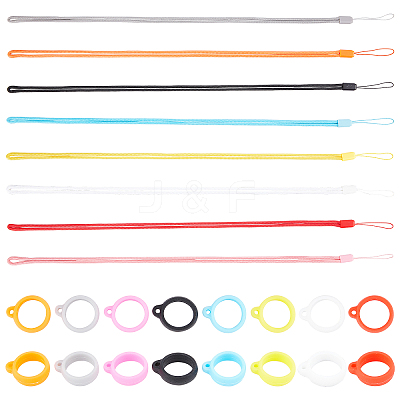 16 Sets 8 Colors Portable Electronic Cigarette Anti-Lost Necklace Lanyard AJEW-GF0006-18-1