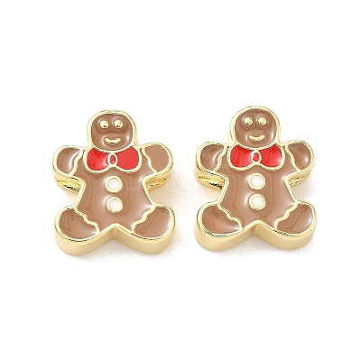 Christmas Brass Enamel Beads KK-I474-G20-1