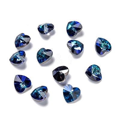 Electroplate Glass Charms X-G030V10mm-001MB-1