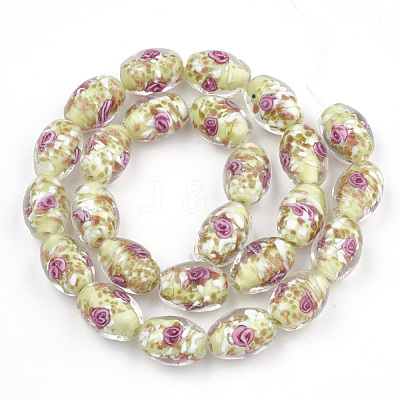 Handmade Gold Sand Lampwork Beads LAMP-T006-04E-1
