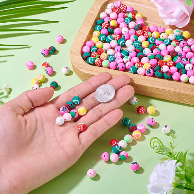 180Pcs 9 Colors Fruits Theme Handmade Polymer Clay Beads CLAY-TA0001-94-1