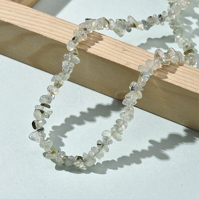 Natural Supper 7 Rutilated Quartz Chip Beaded Necklaces for Men Women NJEW-G159-01Q-1