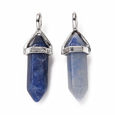 Dyed & Heated Natural Blue Aventurine Pointed Pendants G-K329-62P-1