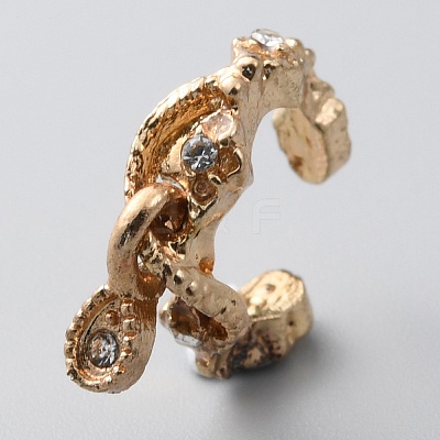 Clear Cubic Zirconia Teardrop Charms Cuff Earrings EJEW-WH0047-10LG-1