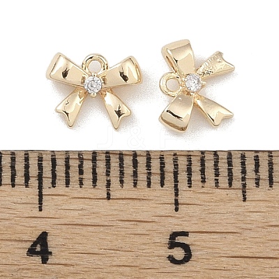 Brass Micro Pave Clear Cubic Zirconia Pendants KK-K351-46B-G-1
