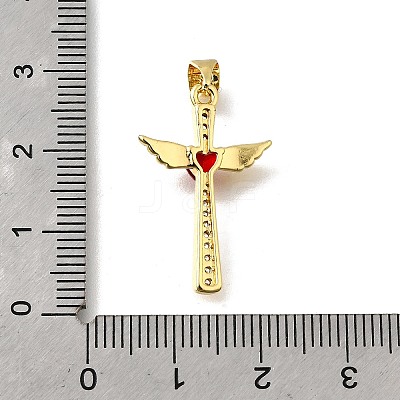 Brass Micro Pave Cubic Zirconia Pendants KK-Q066-40G-1