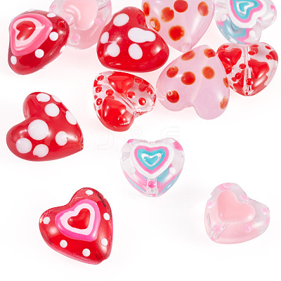 12Pcs 6 Colors Glass Enamel Beads LAMP-TA0002-35-1