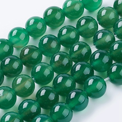 Natural Green Onyx Agate Beads Strands X-G-G583-10mm-11-1