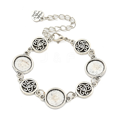 Antique Silver Plated Alloy Link Chain Bracelet Making MAK-K023-03G-AS-1