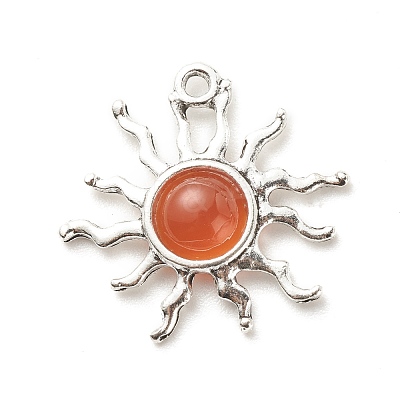 Natural Gemstone Pendants PALLOY-JF01354-1