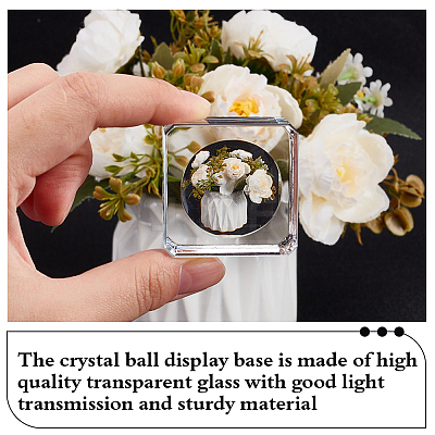 Glass Crystal Ball Display Pedestals AJEW-WH0314-623-1