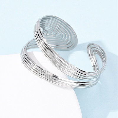 304 Stainless Steel Cuff Bangles for Women BJEW-B150-02P-1