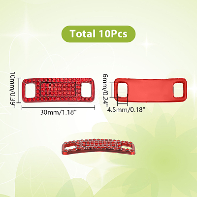 10Pcs Alloy Rhinestone Shoelace Buckle FIND-AR0006-26-1