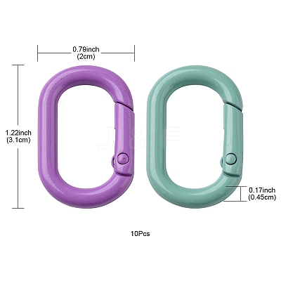 10Pcs Spray Painted Alloy Spring Gate Rings FIND-YW0001-83-1