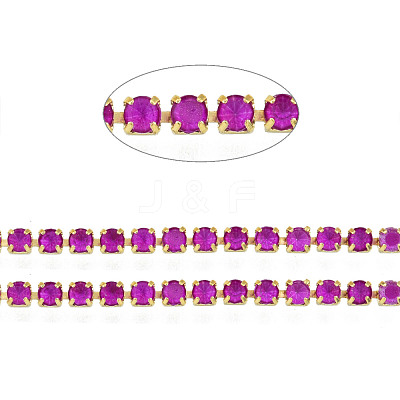 Brass Rhinestone Strass Chains CHC-N017-003B-B07-1