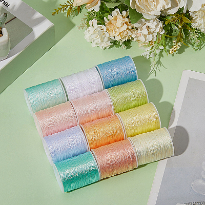 12 Rolls 12 Colors Metallic Sewing Thread OCOR-CY0002-02A-1