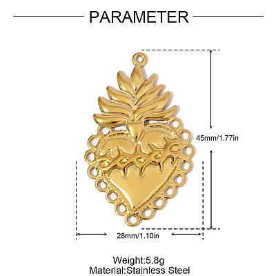 304 Stainless Steel Pendants STAS-OY006-19G-1