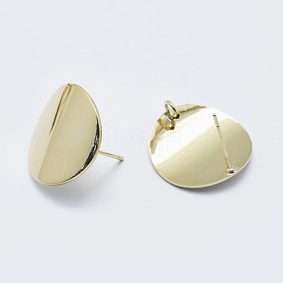 Brass Stud Earring Findings X-KK-G331-20G-NF-1