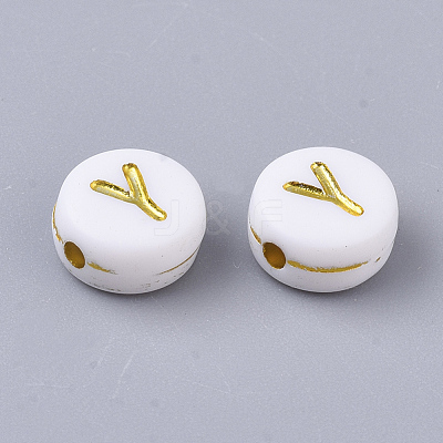 Plating Acrylic Beads PACR-R242-01Y-1