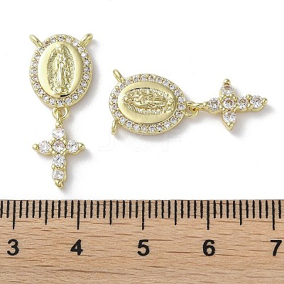 Rack Plating Brass Cubic Zirconia Pendants KK-M272-10G-1