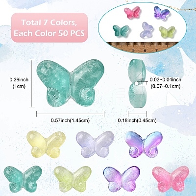 50Pcs Transparent Spray Painted Glass Beads GLAA-YW0004-97A-1