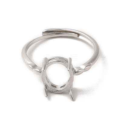 Adjustable Brass Solitaire Ring Settings KK-C022-02P-1