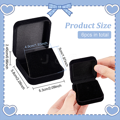 Square Velvet Medal Storage Boxes CON-WH0087-88-1