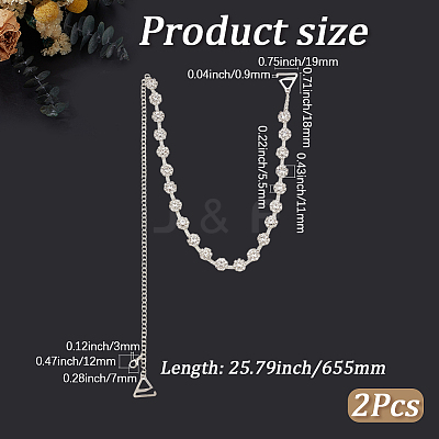 Alloy Crystal Rhinestone Flower Link Invisible Non-Slip Sexy Shoulder Straps AJEW-WH20054-198-1