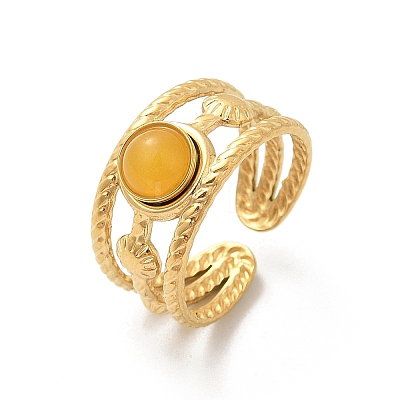 Natural Gemstone Finger Rings RJEW-K290-14G-1